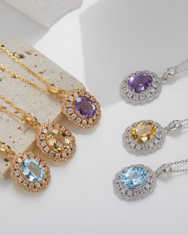 Oval Gemstone Necklace 3