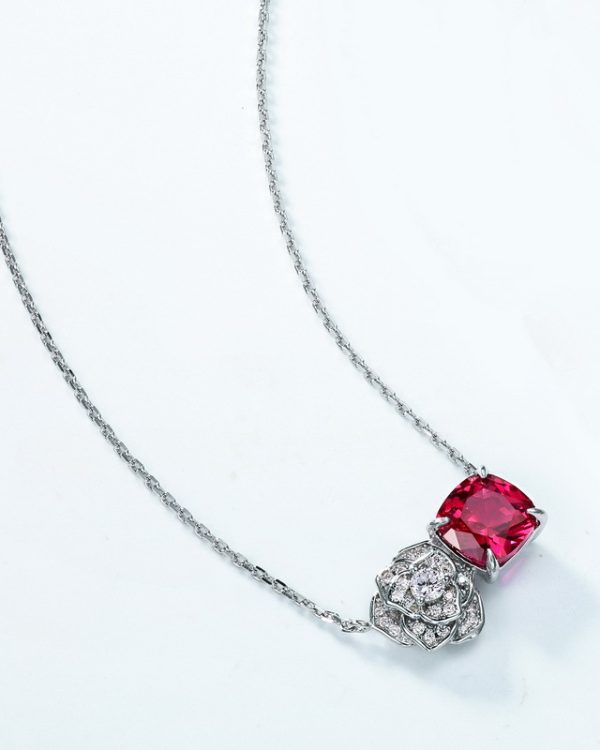 Rose Lab Grown Ruby Necklace July Birthstone 5