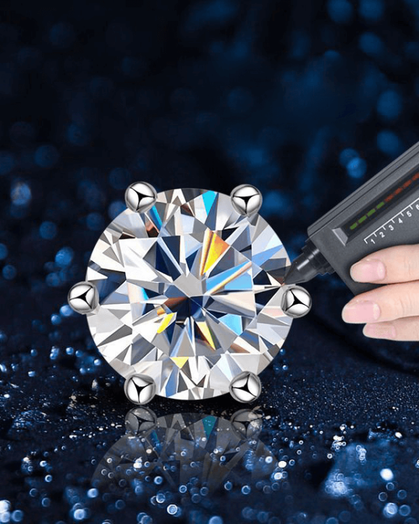 VVS1 Clarity Round Moissanite Earrings Studs 18K Jewelry 2