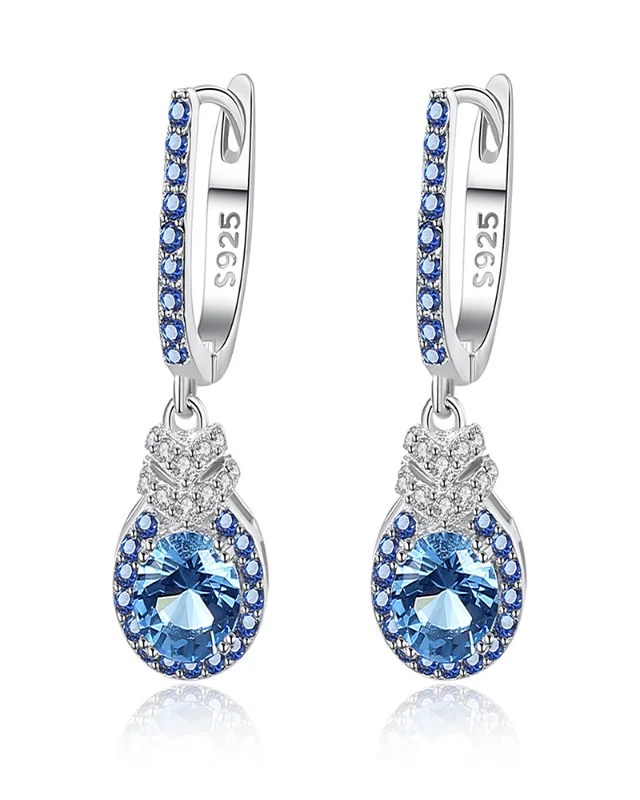 Drop Dangle Sapphire Earrings London Series Jewelry