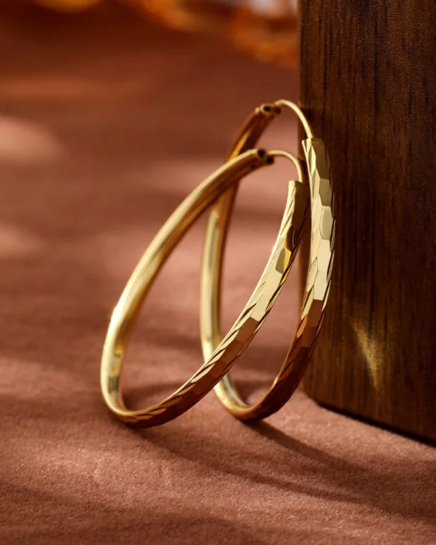 Lightweight Large 925 Sterling Silver Hoop Earrings for Women