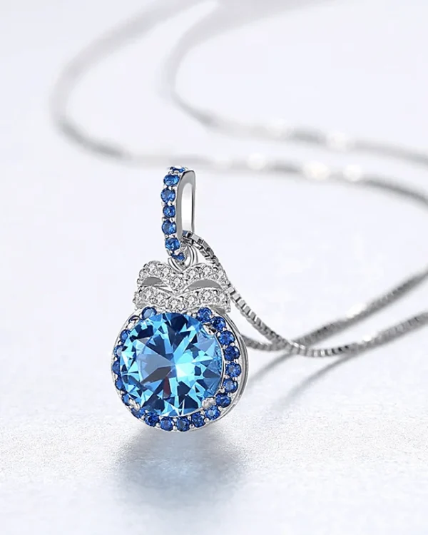 Sapphire Necklace 925 Sterling Silver London Series Jewelry