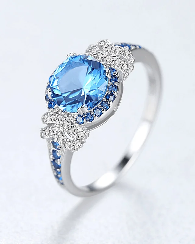 Sapphire Ring Sterling Silver London Series Jewelry