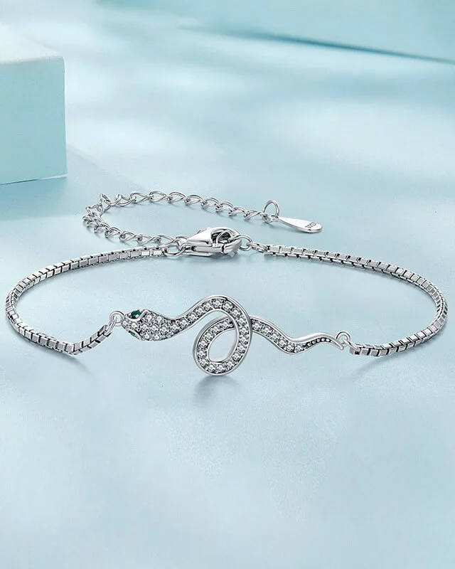 Spirit Serpent S925 Bracelet  White Gold Plated