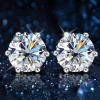 VVS1 Clarity Round Moissanite Studs 18K Plated Earrings Jewelry