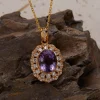 Natural Oval Gemstone Necklace S925 Birthstone Pendant