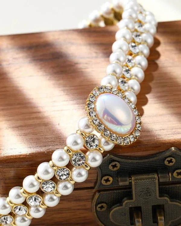 Serene Oval Bride Pearl Necklace Choker
