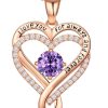 Infinity Love Heart Birthstone Necklace Womens Anniversary Jewelry For Birthday 19
