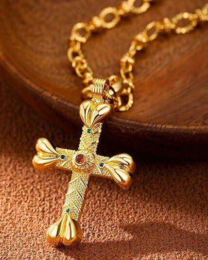 Vintage Dainty Layered Cross Necklace Set For Women - Image 6