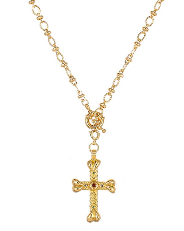 Vintage Dainty Layered Cross Necklace Set 5
