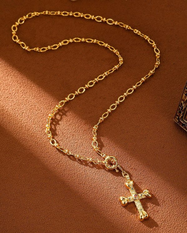 Vintage Dainty Layered Cross Necklace Set 6