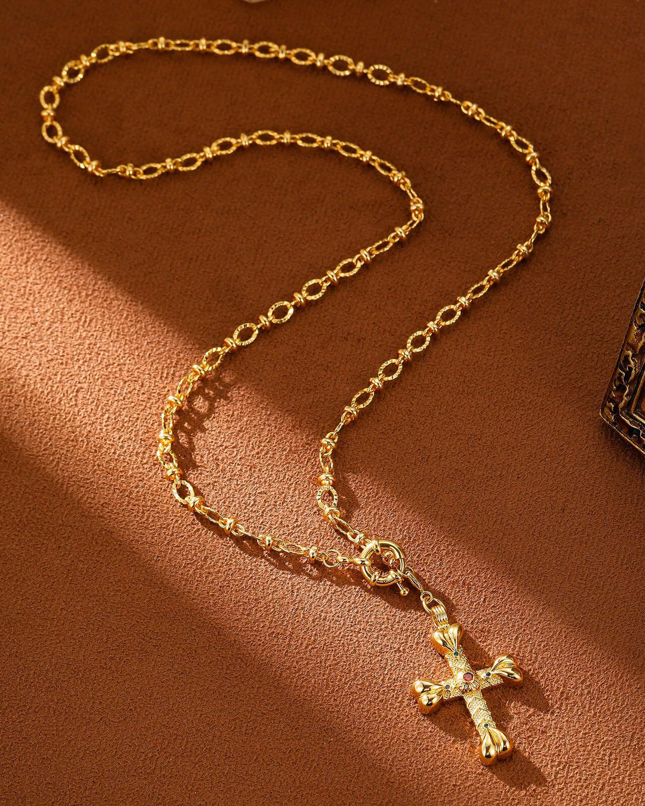 Vintage Dainty Layered Cross Necklace Set For Women - Image 10