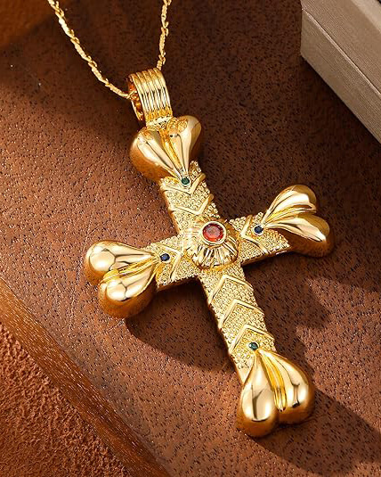 Vintage Dainty Layered Cross Necklace Set For Women - Image 7