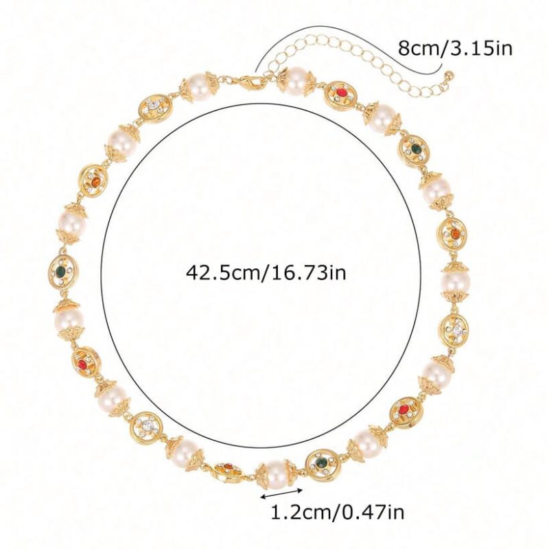 Womens Pearl Choker Necklace 2