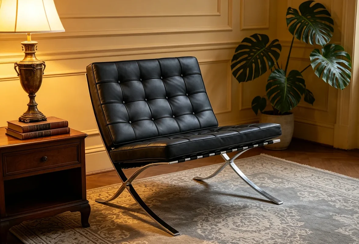 Barcelona Lounge Chair with Ottoman 2