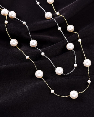 Alternative view of Starry Sky Choker With Pearl Necklace Stacking Jewelry Gift