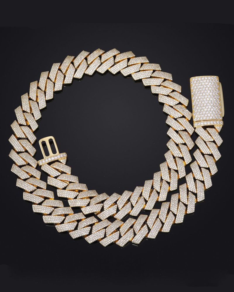 Alternative view of Heavy Iced Out Cuban Link Chain 18K White Gold Plated Thick Choker
