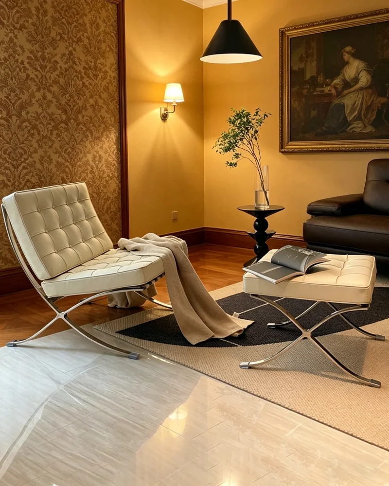 Alternative view of Barcelona Lounge Chair with Ottoman for Living Room