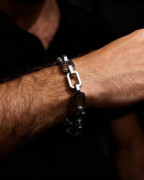Alternative view of Mens Stainless Steel Miami Cuban Link Bracelet Hip Hop Trendy Jewelry
