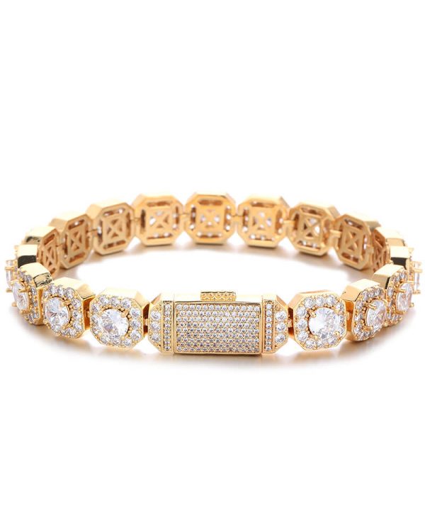 Square Cluster CZ Diamonds Tennis Chain 10