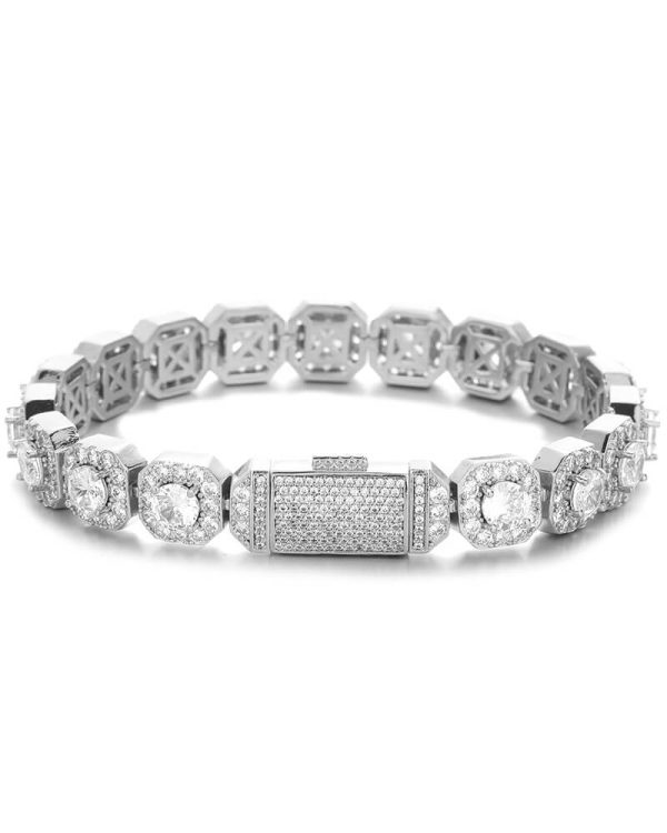 Square Cluster CZ Diamonds Tennis Chain 12