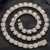 Square Cluster CZ Diamonds Tennis Chain 13