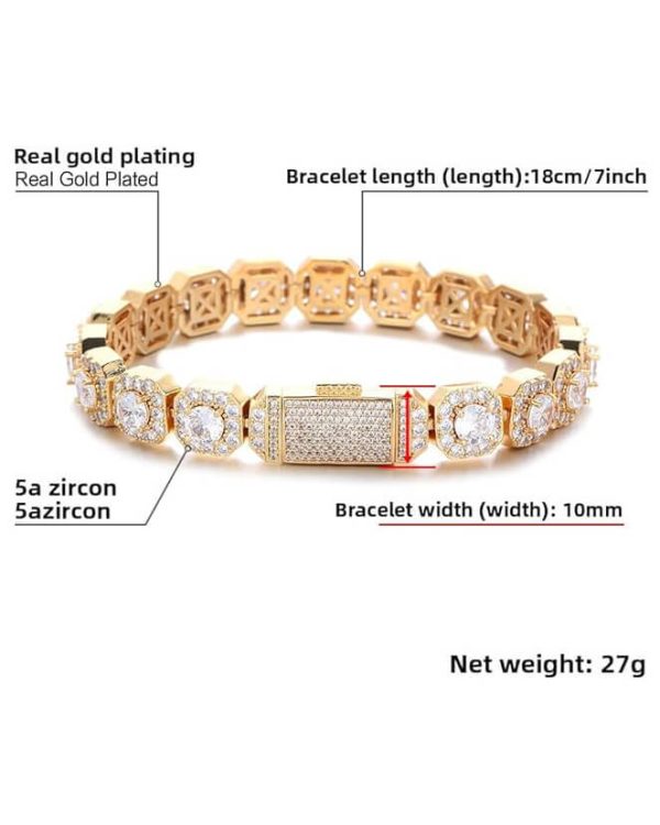 Square Cluster CZ Diamonds Tennis Chain 17