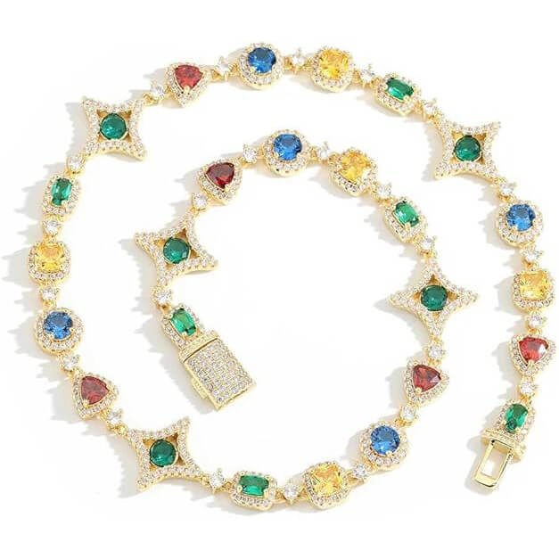 Tears of the Rainbow Tennis Necklace 1