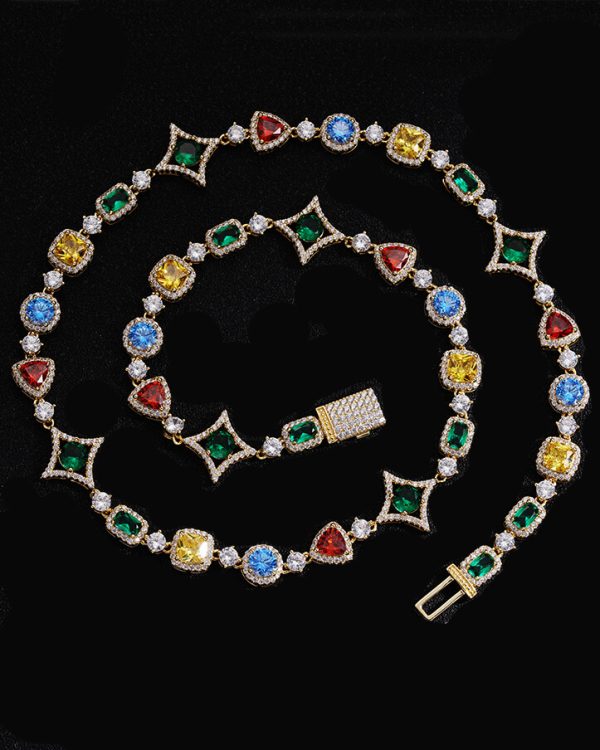 Tears of the Rainbow Tennis Necklace Affordable Hip Hop Jewelry