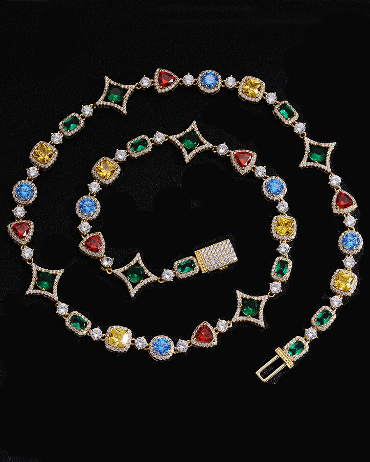 Tears of the Rainbow Tennis Necklace Affordable Hip Hop Jewelry