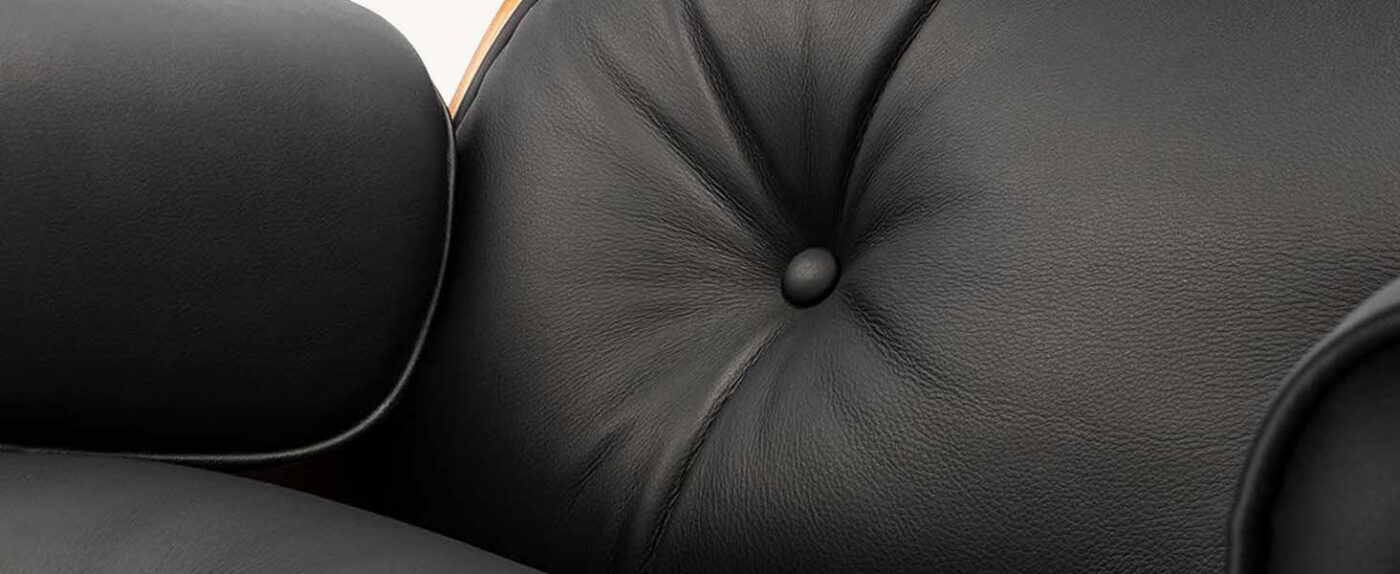 Top Leather Mid Century Chaise Lounge Chair with Ottoman 10