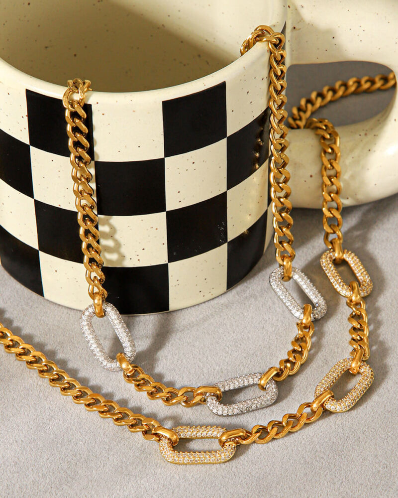 14K Gold Plated Chunky Cuban Link Chain Choker Jewelry Gifts