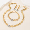 18k Gold Coffee Beans Chain Choker Bracelet Set 6