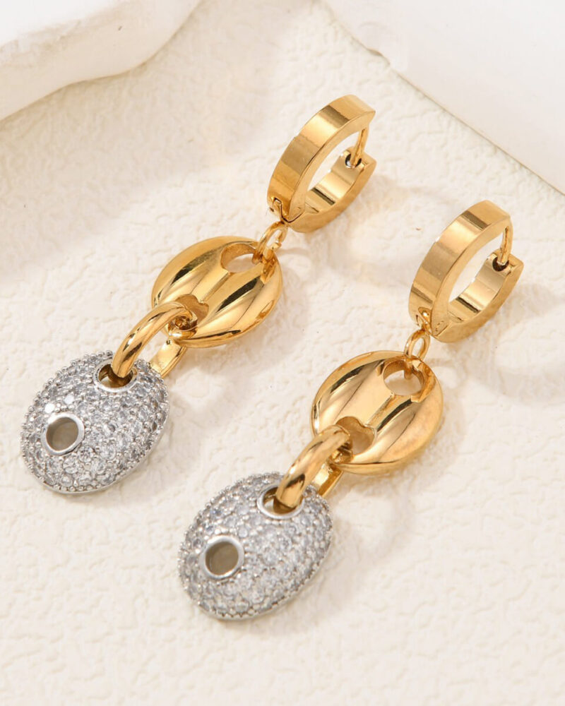 18k Gold Coffee Beans Chain Choker Bracelet Set 9