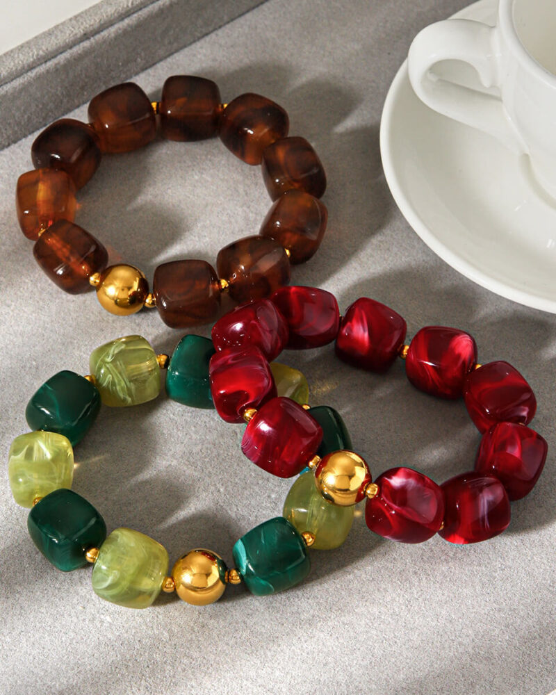 Acrylic Square Beads Chain Bracelet Bangle Trendy Jewelry 6