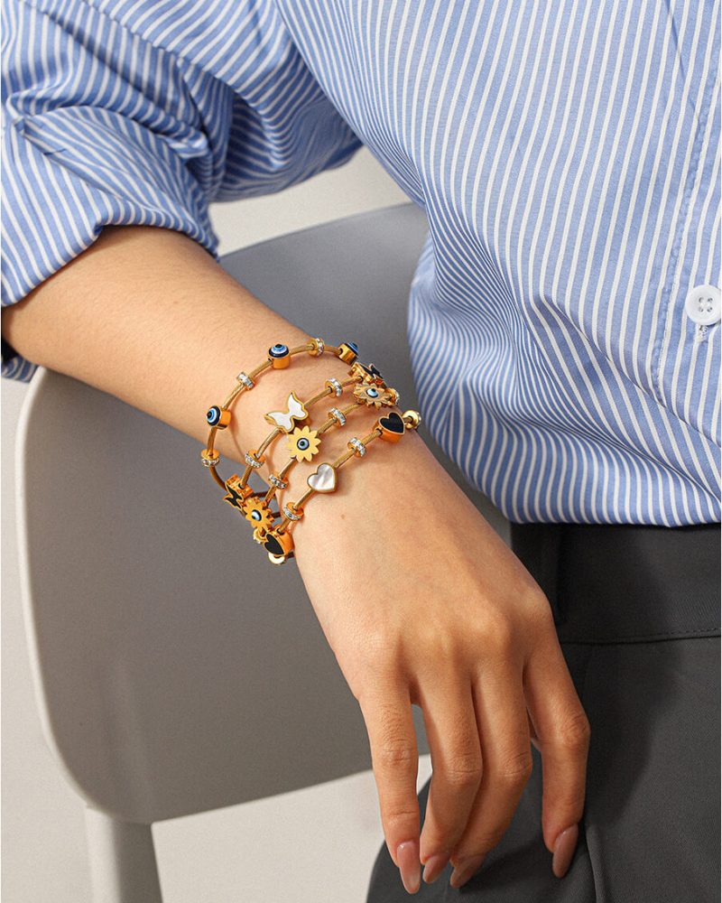 Blue Evil Eye Cuff Bangle Bracelets Fashion Jewelry 6