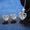 Brilliant Heart Moissanite Earrings Necklace Jewelry Gift for Her 6