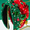Christmas Knotted Headband Red Green Beaded Top Festive Gifts 12