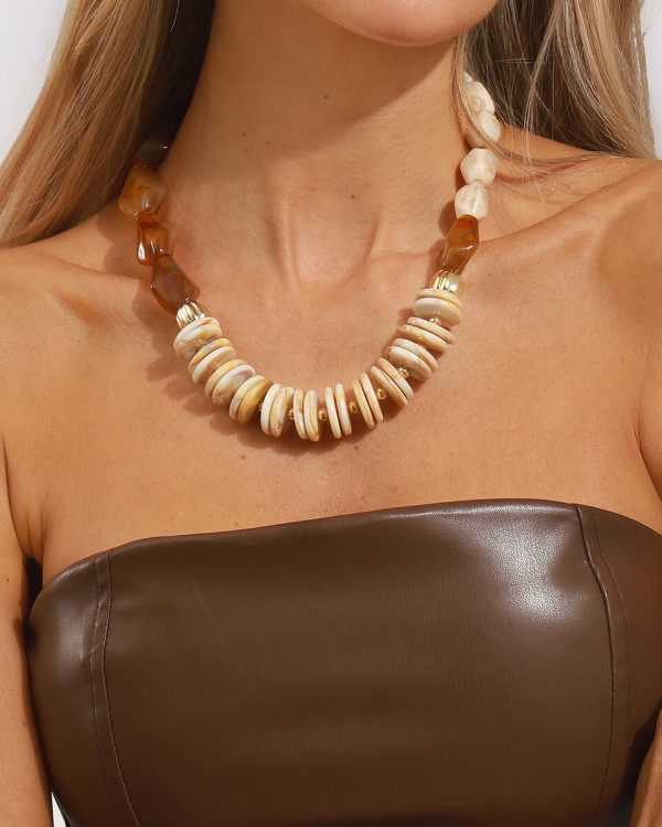 Chunky Acrylic Irregular Beaded Necklace Party Vacation Jewelry 11