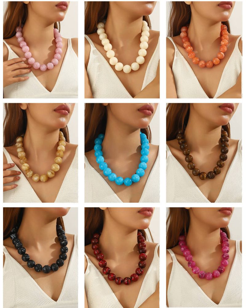 Colorful Large Bib Collar Choker Beaded Neckalce