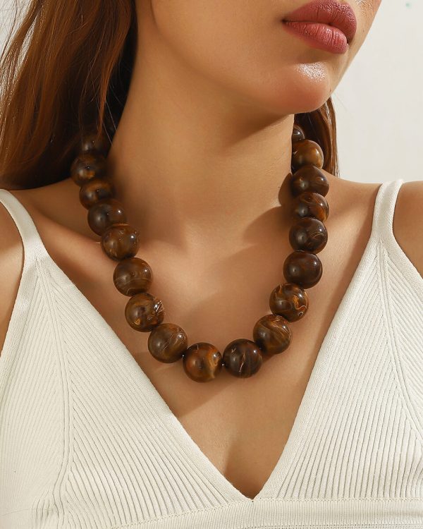 Alternative view of Colorful Large Bib Collar Choker Beaded Neckalce