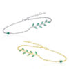 Dainty Green Leaves Bangle Bracelets Idea Jewelry Gifts 2
