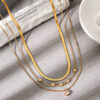 Dainty Layered Necklaces Herringbone Snake Chain Choker 8
