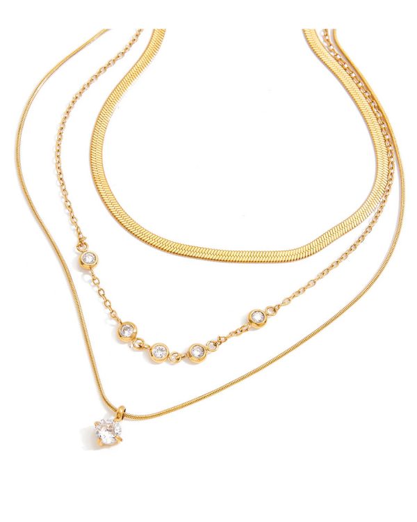 Dainty Layered Necklaces Herringbone Snake Chain Choker 9