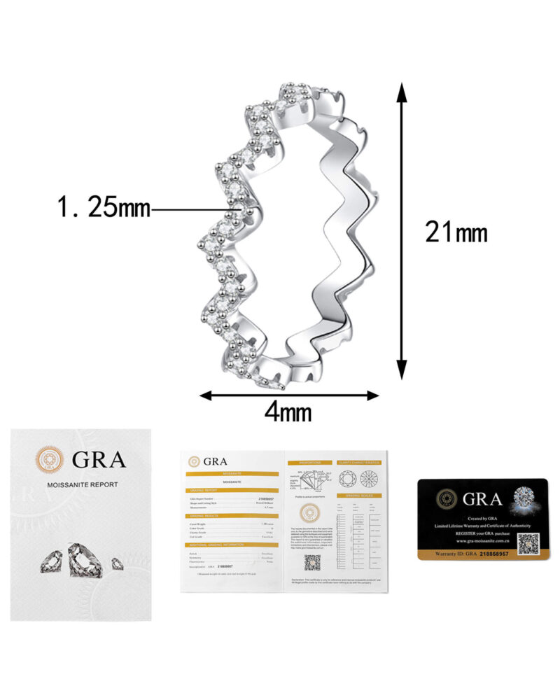 Diamond Eternity Stacking Ring Zig Zag Anniversary Band 1