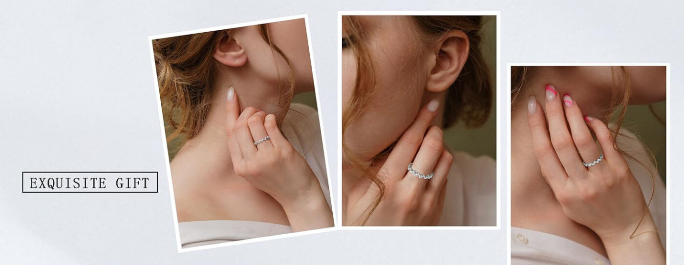 Diamond Eternity Stacking Ring Zig Zag Anniversary Band 4