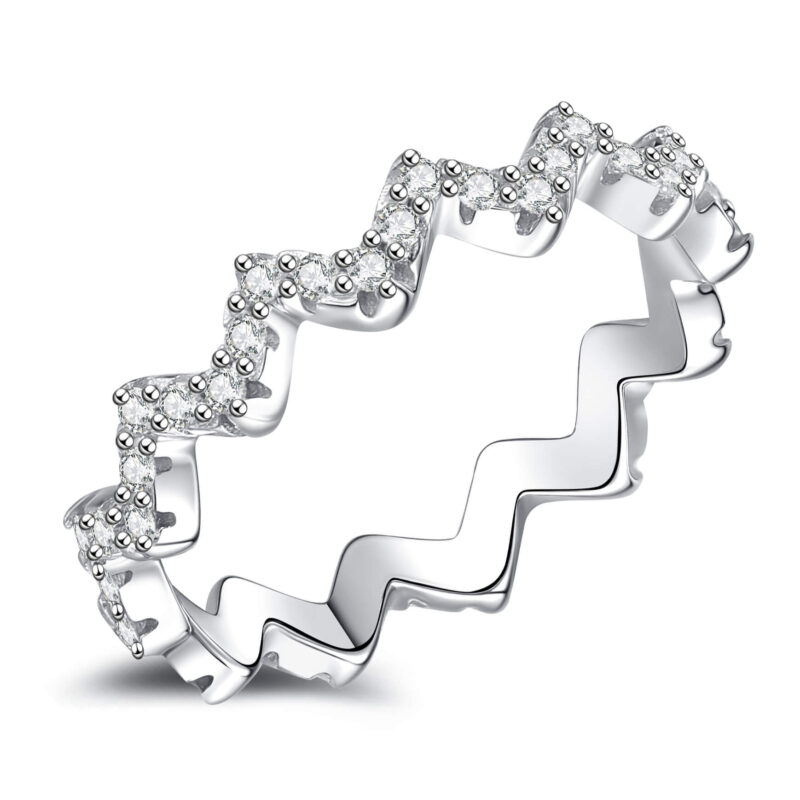 Diamond Eternity Stacking Ring Zig Zag Anniversary Band 98
