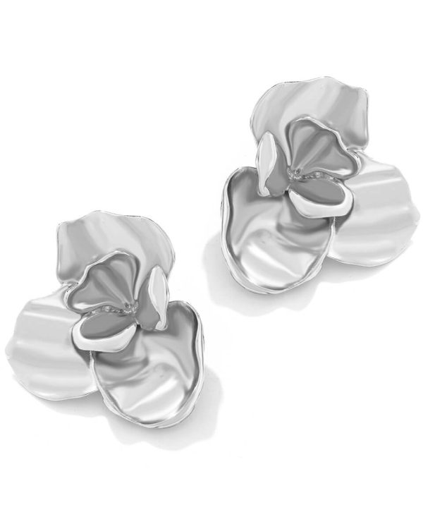 Elegant Floral Statement Earrings Hypoallergenic Stud 2