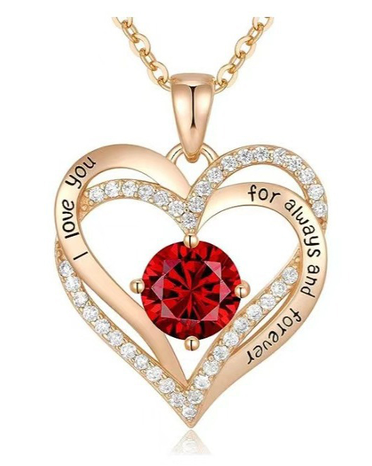 Alternative view of Eternal Rose Necklace Pendant and Earrings Set Valentines Gifts