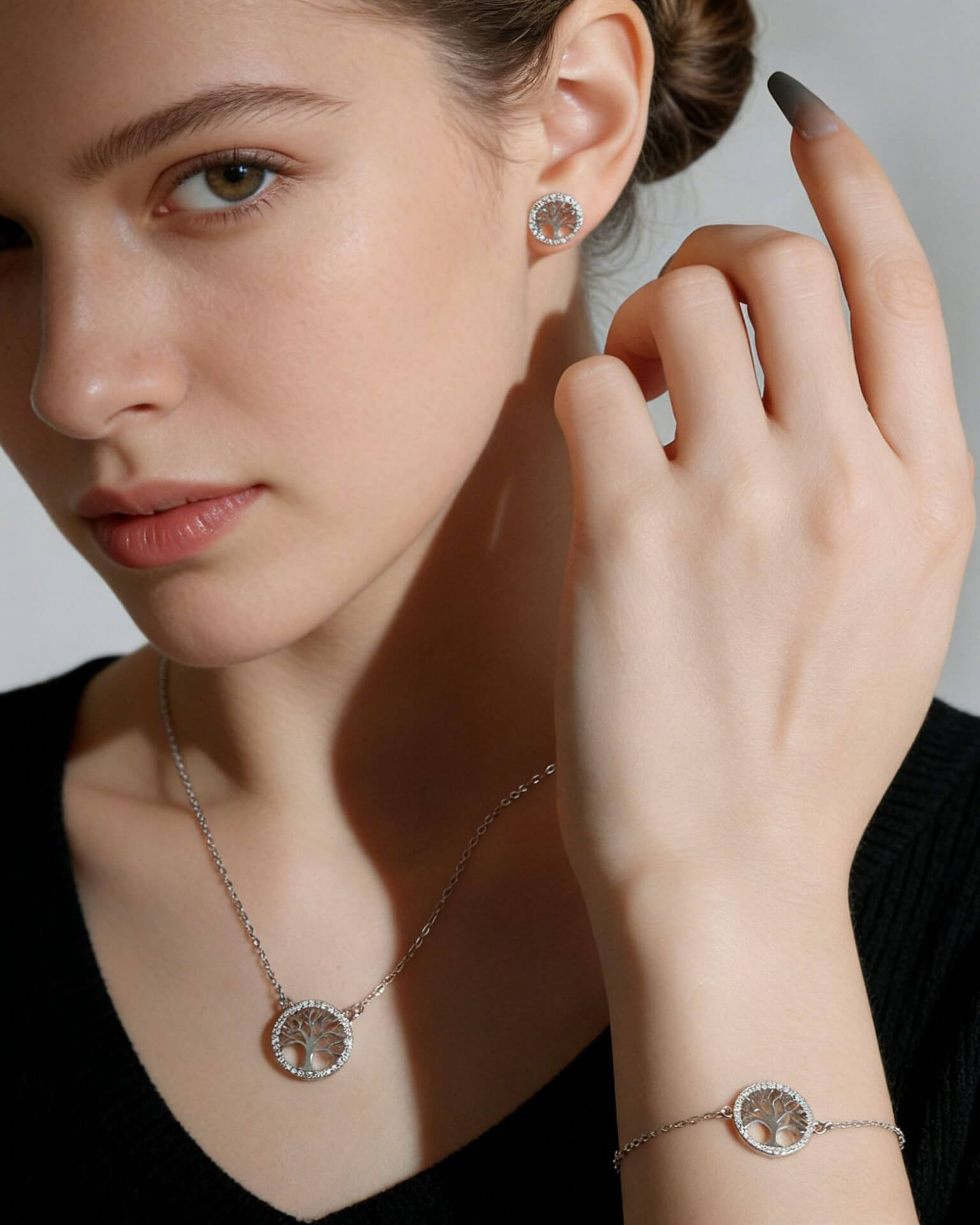 Family Tree of Life Bracelet S925 Pendant Necklace Set - Image 2
